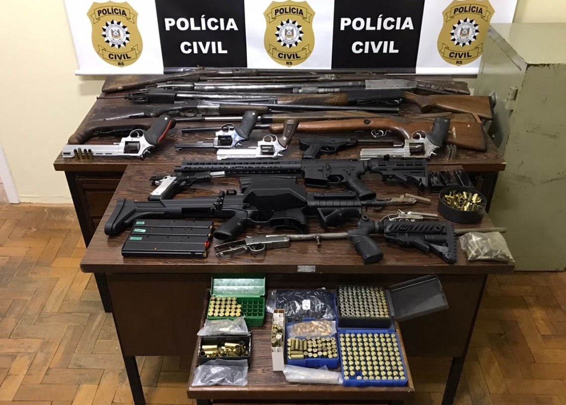 Apreensão em Parobé, no total foram 18 armas recolhidas
Foto: Polícia Civil