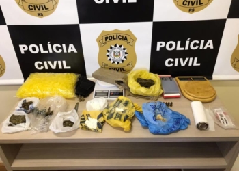 Droga e demais materiais apreendidos na Operação Reciclagem, em Parobé
Foto: Polícia Civil