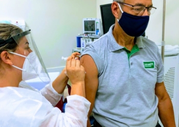 Vacinação realizada nesta sexta-feira. Foto: Divulgação/SMS Taquara