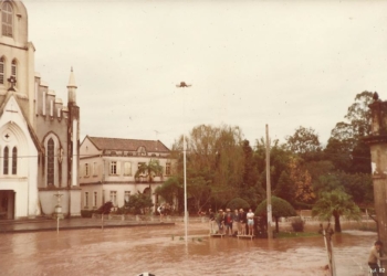 Enchente de 1982, segundo registros históricos, a maior ocorrida no município | Foto: Acervo do Museu Municipal