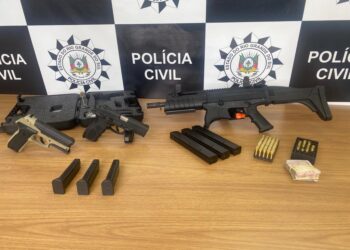 Armas apreendidas em operação nesta manhã (Foto: Polícia Civil)
