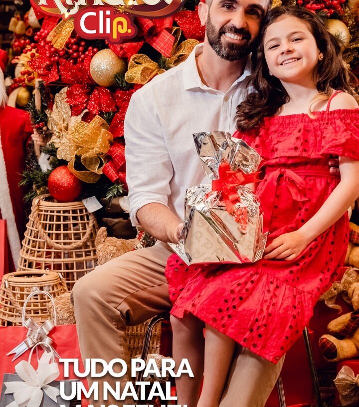 Pablo e Veronica, pai e filha que participam da campanha de Natal da Clip Foto: Divulgação