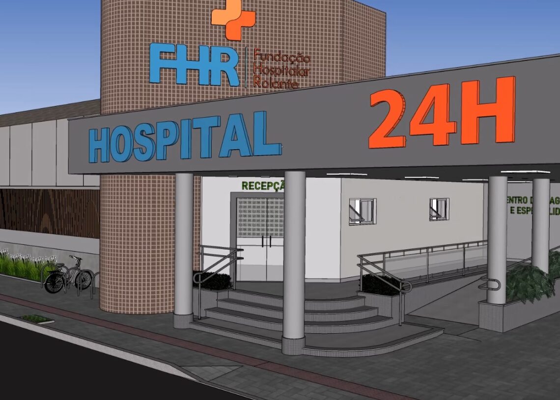 Projeto gráfico da nova fachada do hospital