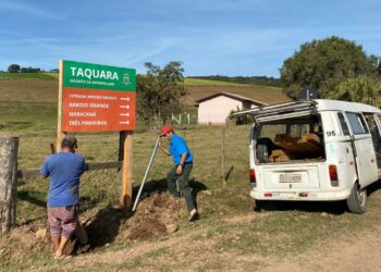 Instalações estão sendo realizadas nos 6 distritos que compõem o interior de Taquara.
Foto: Igor dos Santos/Prefeitura de Taquara